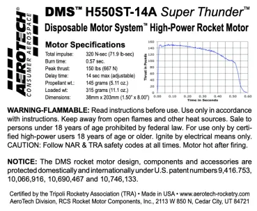 Aerotech H550ST-14A - DMS Single Use (P1)